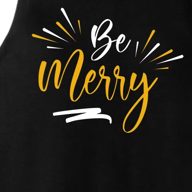 Be Merry Christmas Ladies Tri-Blend Wicking Tank