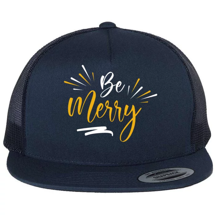 Be Merry Christmas Flat Bill Trucker Hat