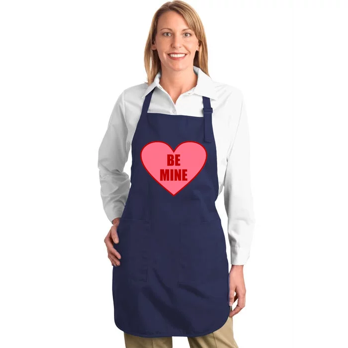 Be Mine Valentine's Day Heart Love Design Full-Length Apron With Pocket