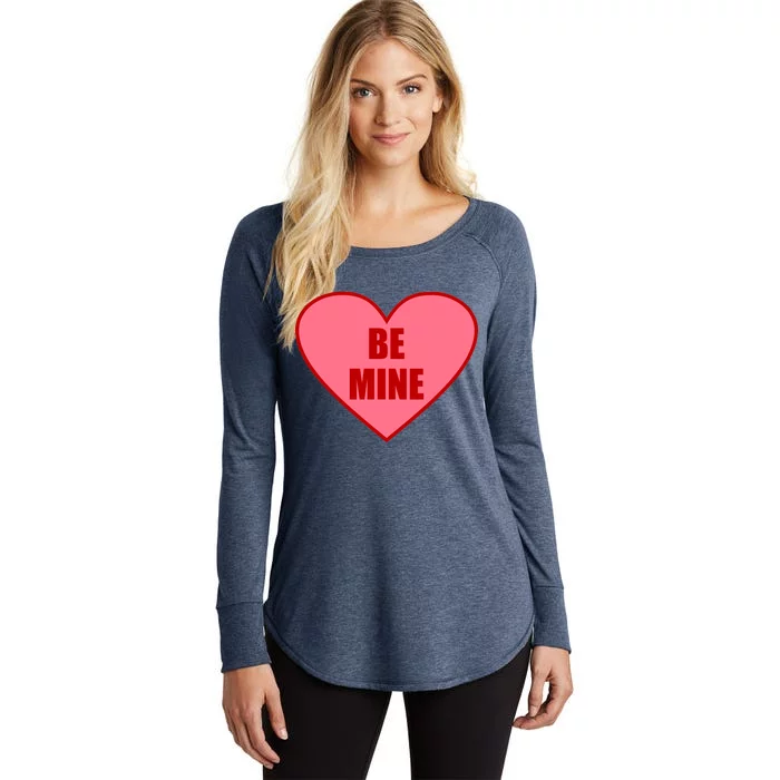 Be Mine Valentine's Day Heart Love Design Women's Perfect Tri Tunic Long Sleeve Shirt