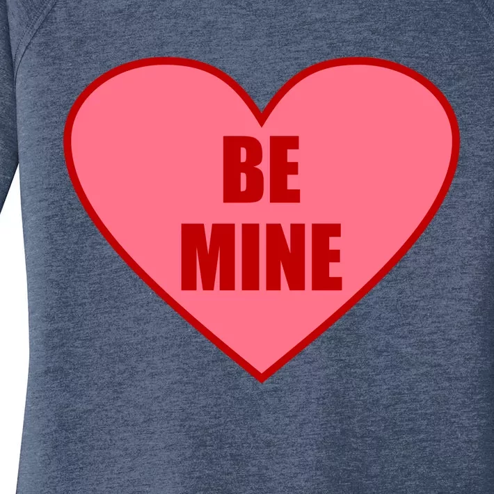 Be Mine Valentine's Day Heart Love Design Women's Perfect Tri Tunic Long Sleeve Shirt