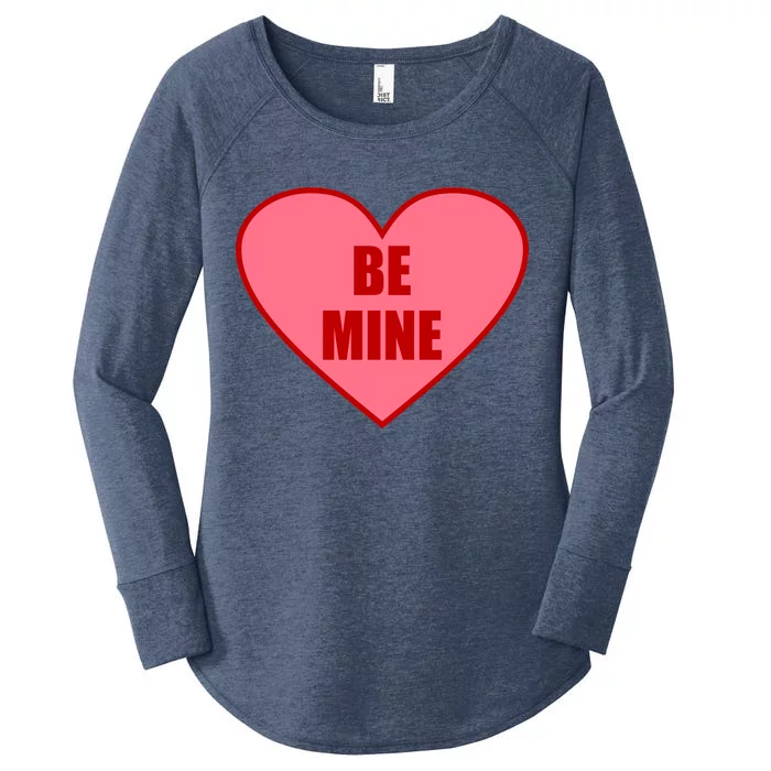 Be Mine Valentine's Day Heart Love Design Women's Perfect Tri Tunic Long Sleeve Shirt