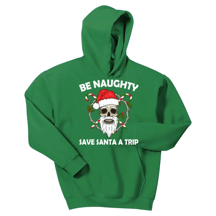 Be Naughty Save Santa A Trip Kids Hoodie