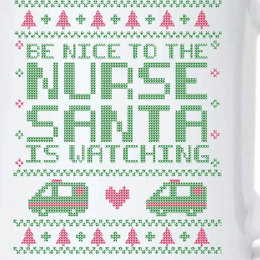 Be Nice To The Nurse Santa Is Watching Black Color Changing Mug