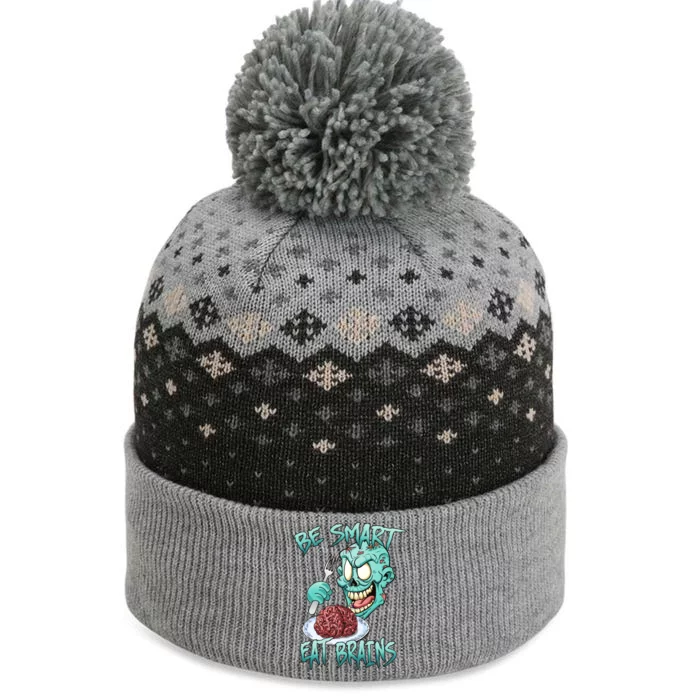 Be Smart Eat Brains The Baniff Cuffed Pom Beanie