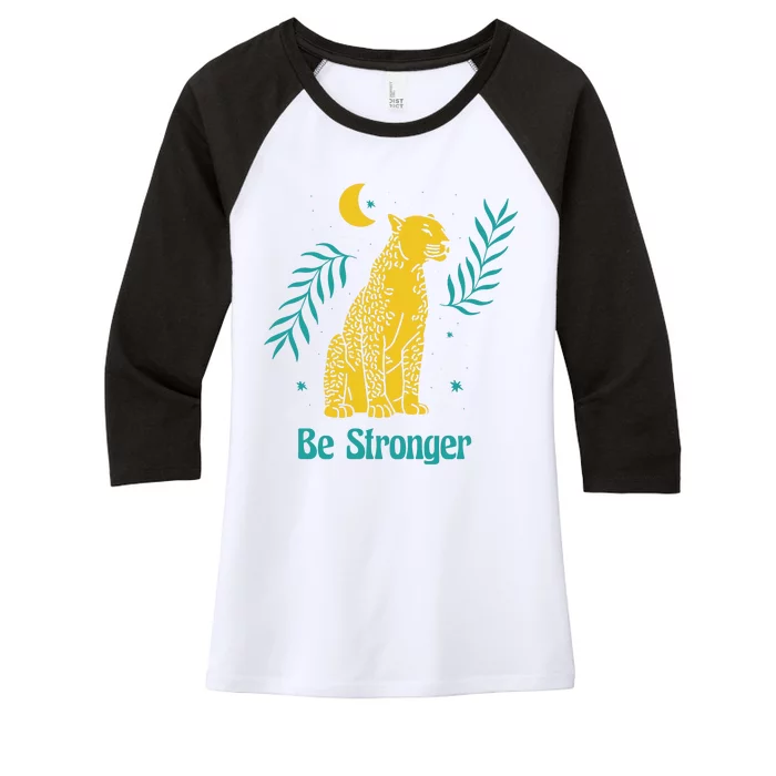 Be Stronger Tiger Women's Tri-Blend 3/4-Sleeve Raglan Shirt