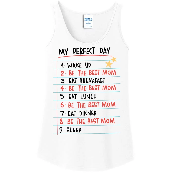 Be The Best Mom Life Routine Ladies Essential Tank