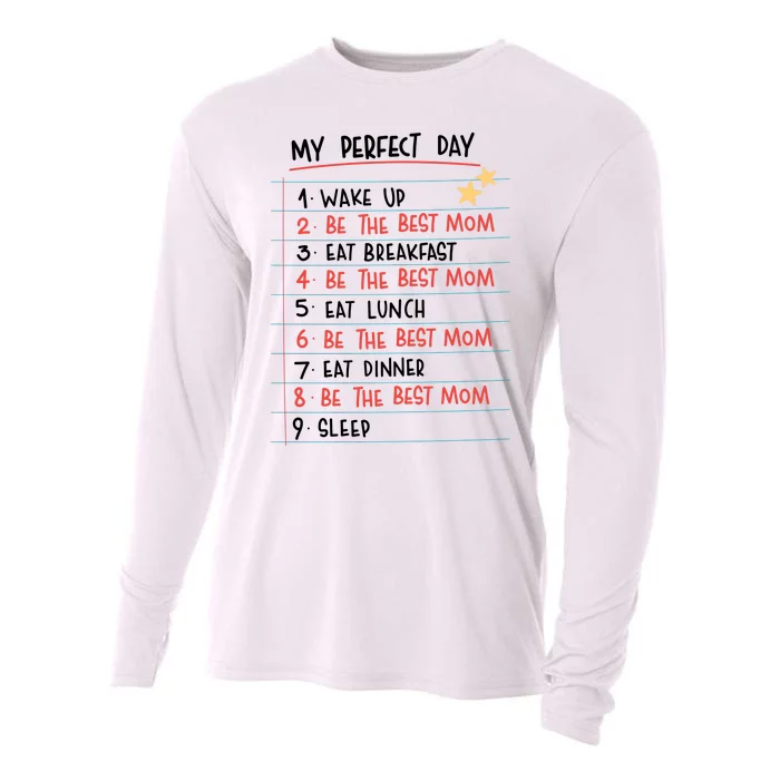 Be The Best Mom Life Routine Cooling Performance Long Sleeve Crew