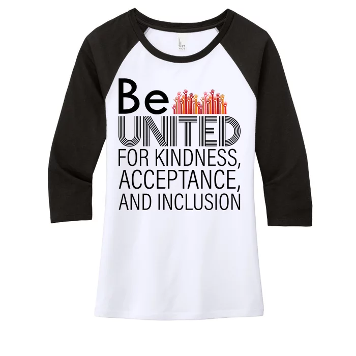 Be United For Kindness Women's Tri-Blend 3/4-Sleeve Raglan Shirt