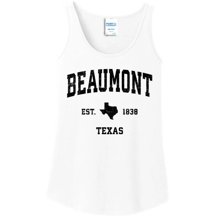 Beaumont Est 1838 Texas Tx Vintage Sports Design Ladies Essential Tank