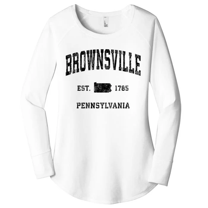 Brownsville Est 1785 Pennsylvania Pa Vintage Established Athletic Sports Design Women's Perfect Tri Tunic Long Sleeve Shirt