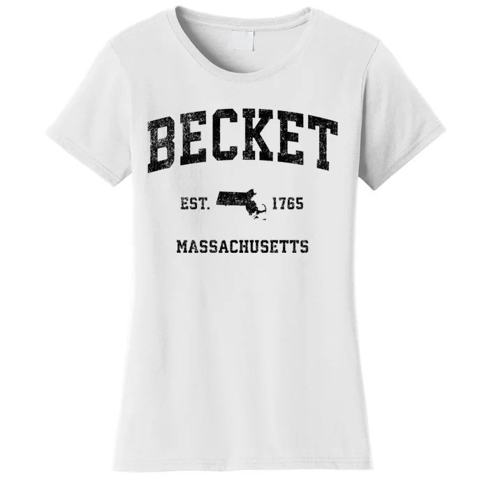 Becket Est 1765 Massachusetts Ma Vintage Sports Design Women's T-Shirt