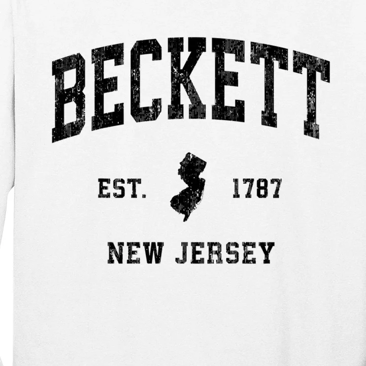 Beckett Est 1787 New Jersey Nj Vintage Athletic Black Sports Design Long Sleeve Shirt