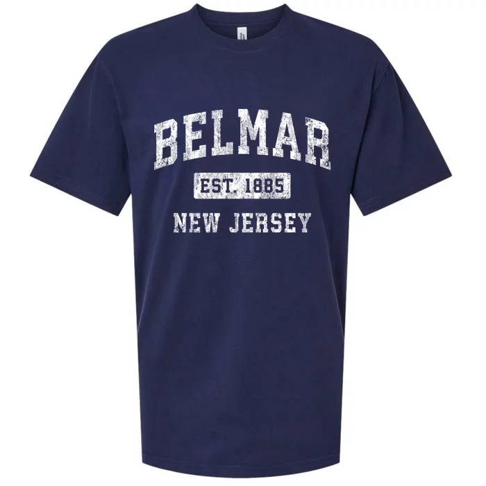 Belmar Est 1885 New Jersey Nj Vintage Established Sports Design Sueded Cloud Jersey T-Shirt