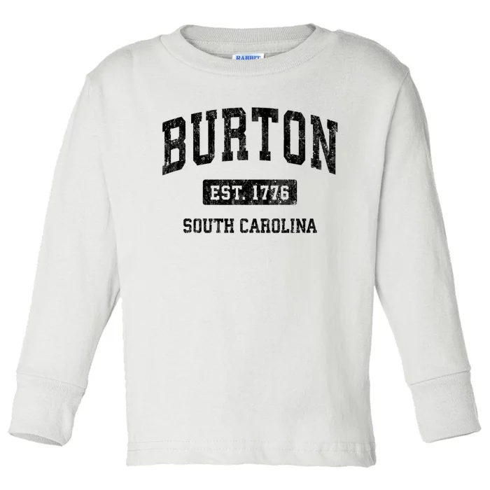 Burton Est 1776 South Carolina Sc Vintage Established Athletic Sports Design Toddler Long Sleeve Shirt