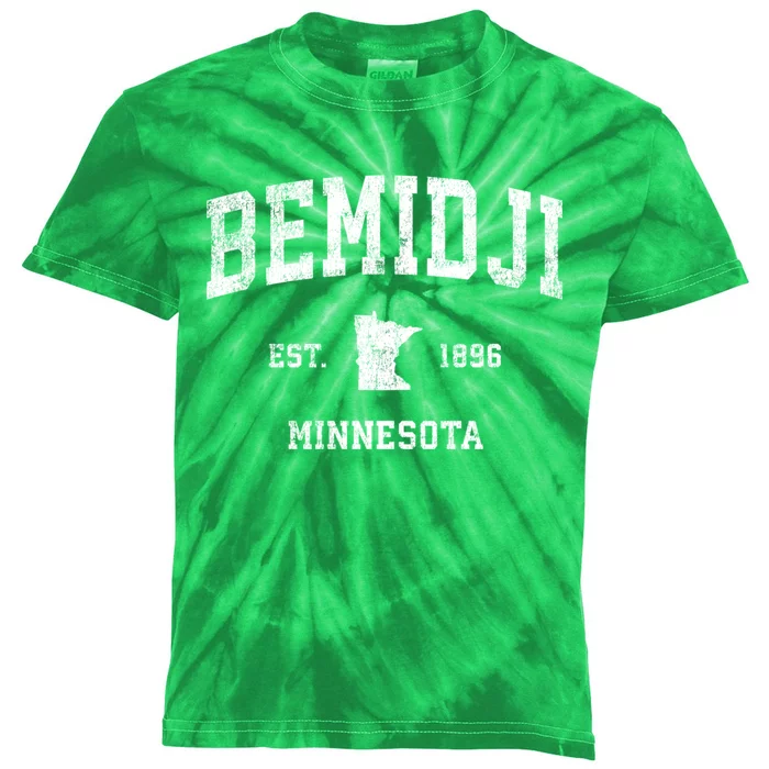 Bemidji Est 1896 Minnesota Mn Vintage Sports Design Kids Tie-Dye T-Shirt