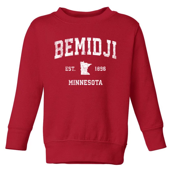 Bemidji Est 1896 Minnesota Mn Vintage Sports Design Toddler Sweatshirt