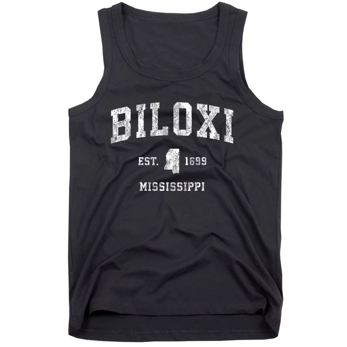 Biloxi Est 1699 Mississippi Ms Vintage Athletic Sports Design Tank Top