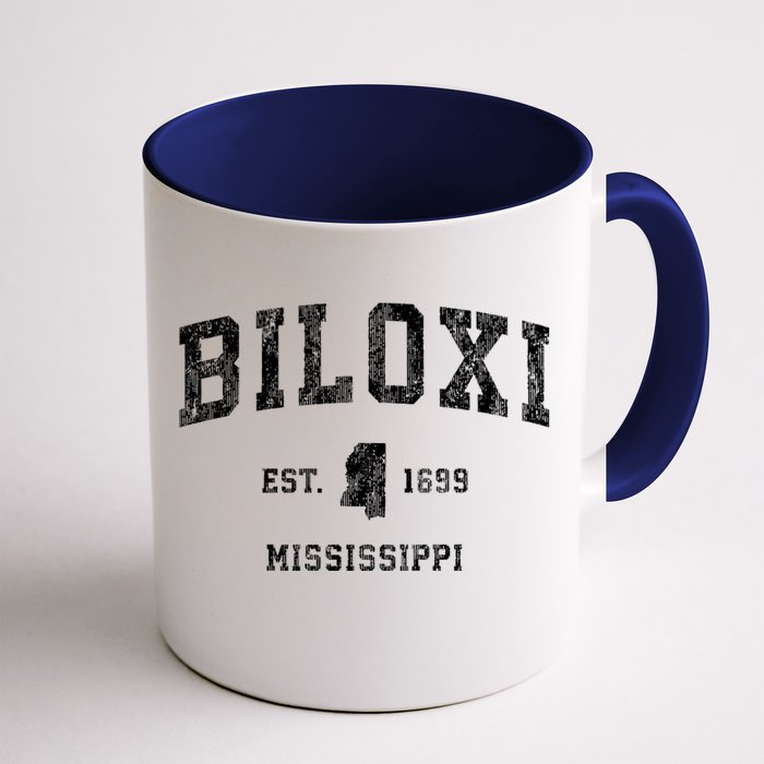 Biloxi Est 1699 Mississippi Ms Vintage Athletic Sports Design Front & Back Coffee Mug