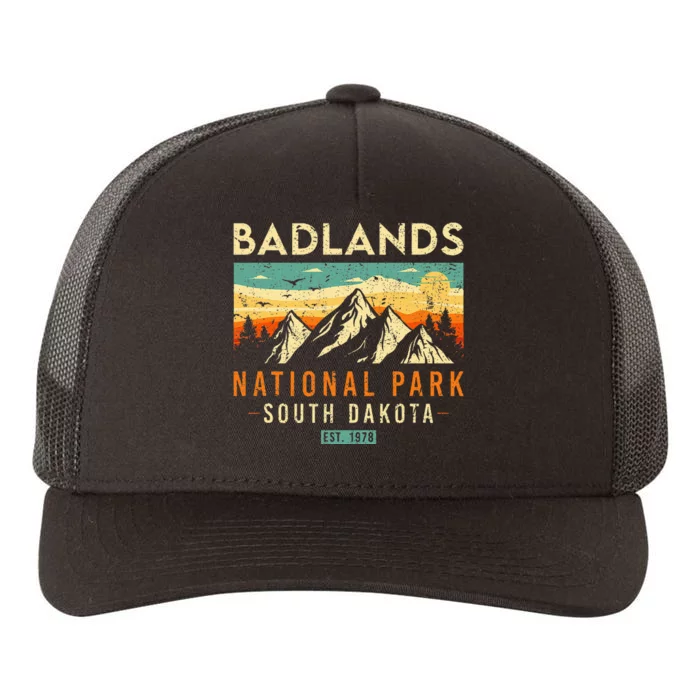 Badlands Est. 1978 Vintage Retro South Dakota National Park Yupoong Adult 5-Panel Trucker Hat