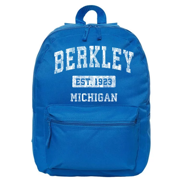 Berkley Est 1923 Michigan Mi Vintage Established Sports Design 16 in Basic Backpack