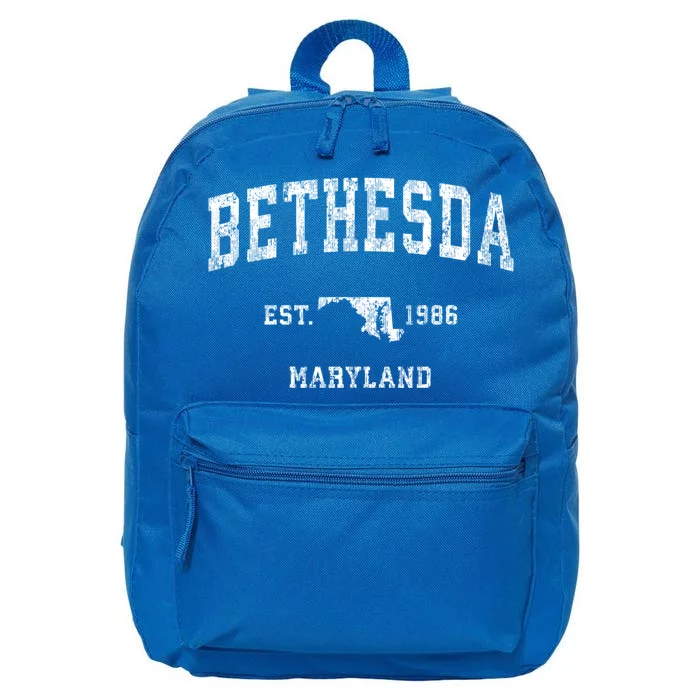 Bethesda Est 1986 Maryland Md Vintage Established Sports Design 16 in Basic Backpack