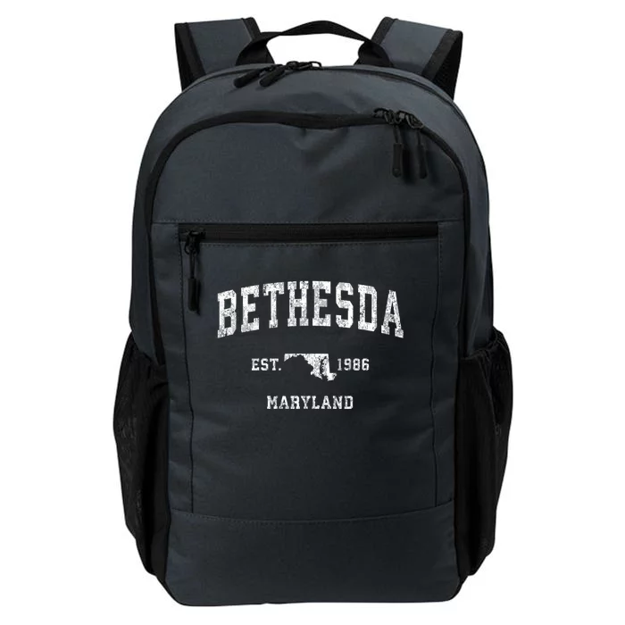 Bethesda Est 1986 Maryland Md Vintage Established Sports Design Daily Commute Backpack