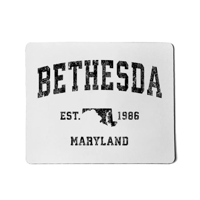 Bethesda Est 1986 Maryland Md Vintage Established Sports Design Mousepad