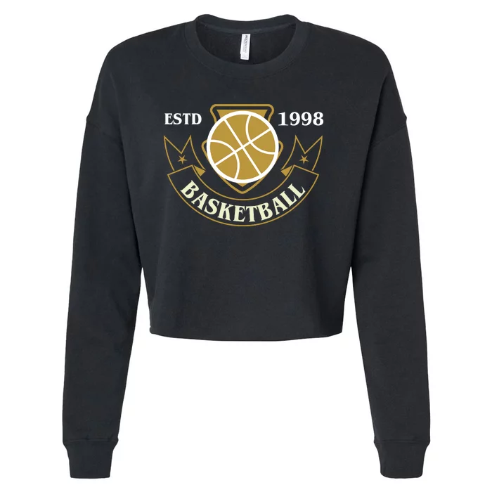 Basketball Est 1998 Cropped Pullover Crew