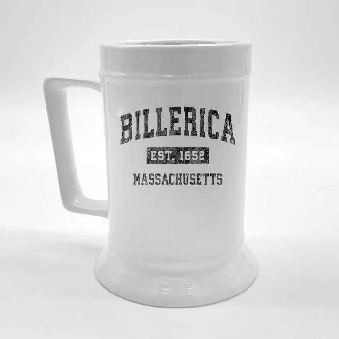 Billerica Est 1652 Massachusetts Ma Vintage Established Sports Design Front & Back Beer Stein