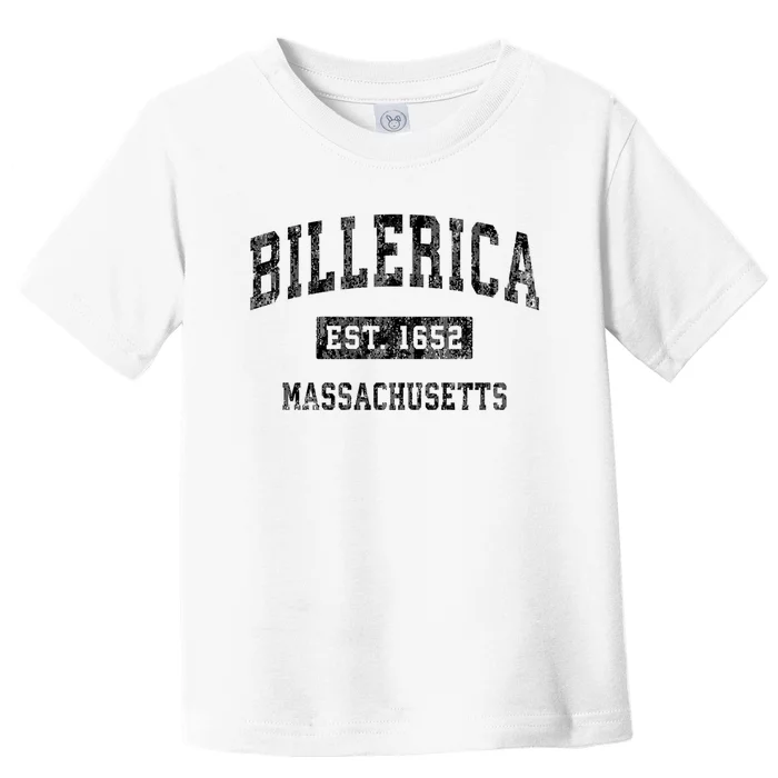 Billerica Est 1652 Massachusetts Ma Vintage Established Sports Design Toddler T-Shirt