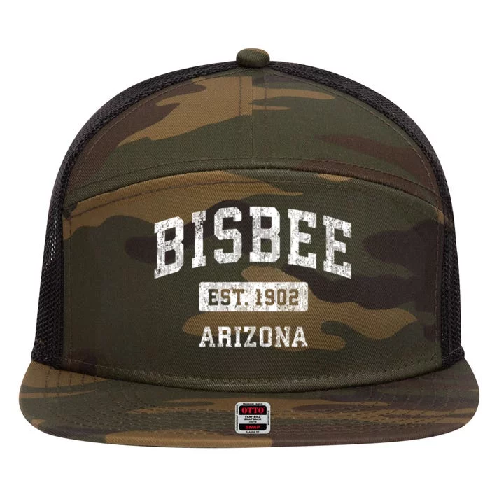 Bisbee Est 1902 Arizona Az Vintage Established Sports Design 7 Panel Mesh Trucker Snapback Hat