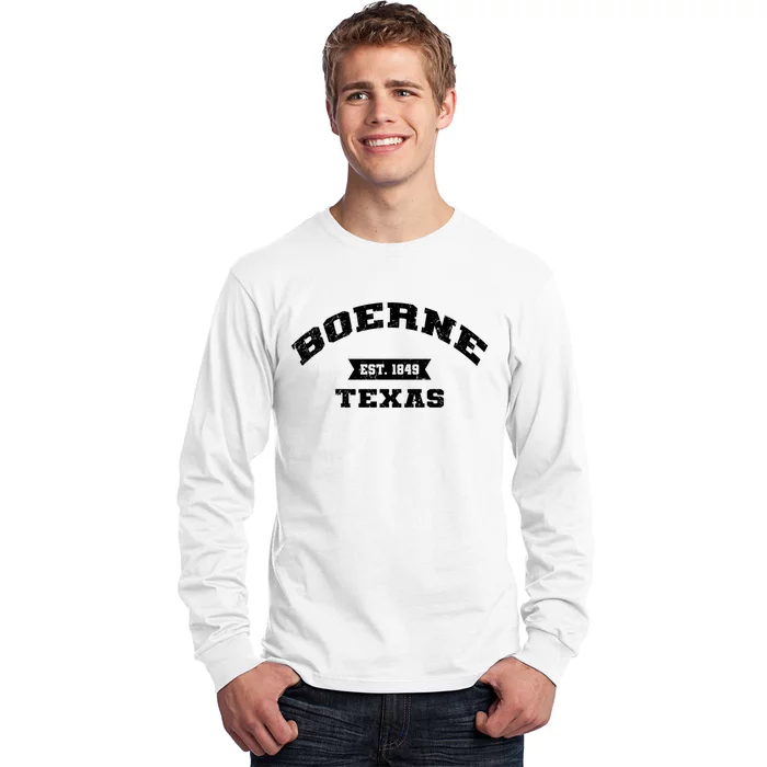 Boerne Est 1849 Texas Tx Vintage Athletic Sports Established Long Sleeve Shirt