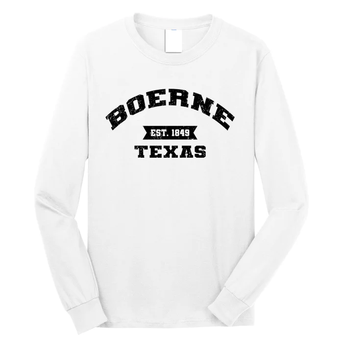 Boerne Est 1849 Texas Tx Vintage Athletic Sports Established Long Sleeve Shirt