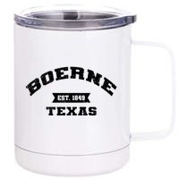 Boerne Est 1849 Texas Tx Vintage Athletic Sports Established 12 oz Stainless Steel Tumbler Cup