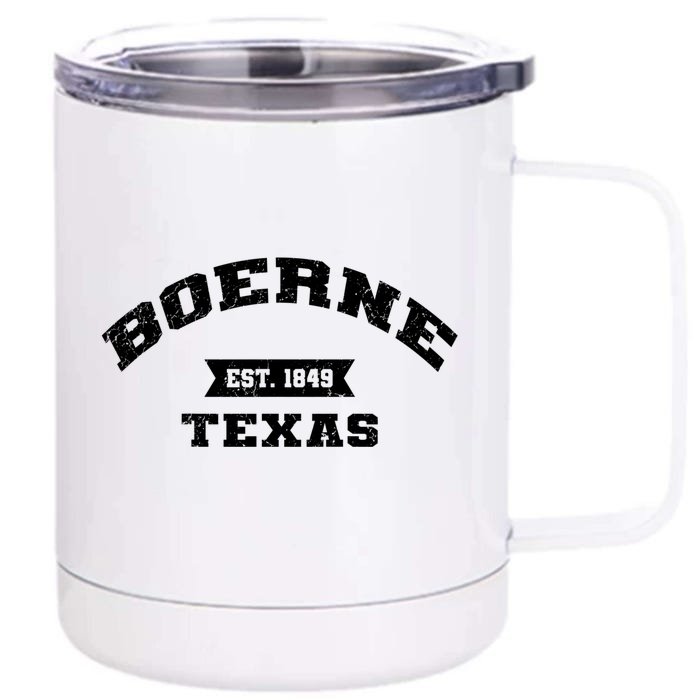 Boerne Est 1849 Texas Tx Vintage Athletic Sports Established 12 oz Stainless Steel Tumbler Cup