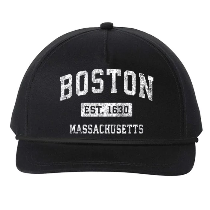 Boston Est 1630 Massachusetts Ma Vintage Established Sports Design Snapback Five-Panel Rope Hat