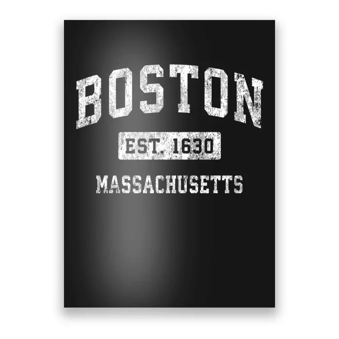 Boston Est 1630 Massachusetts Ma Vintage Established Sports Design Poster