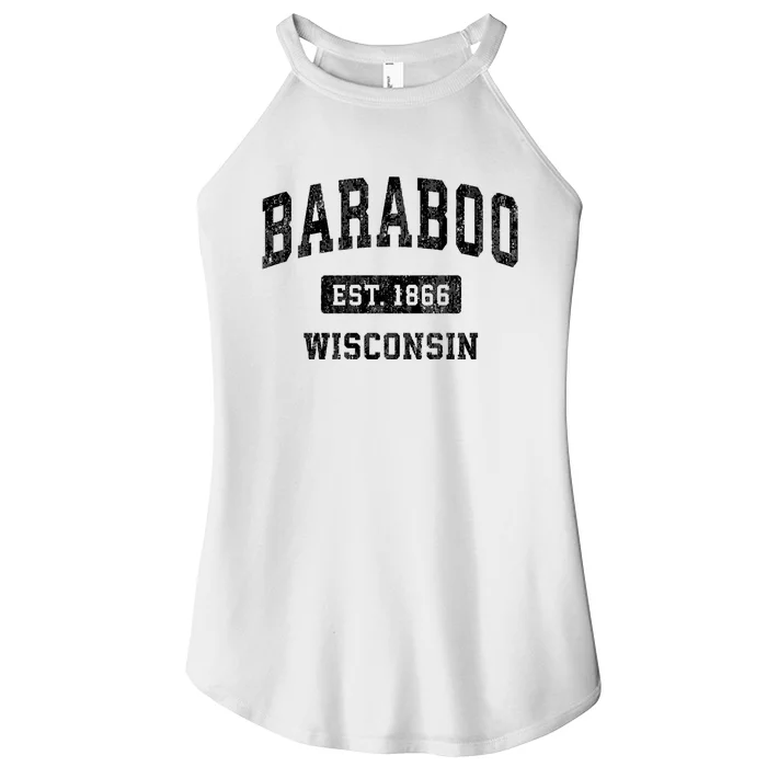 Baraboo Est 1866 Wisconsin Wi Vintage Sports Design Women’s Perfect Tri Rocker Tank