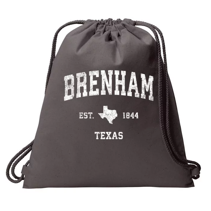 Brenham Est 1844 Texas Tx Vintage Established Athletic Sports Design Drawstring Bag