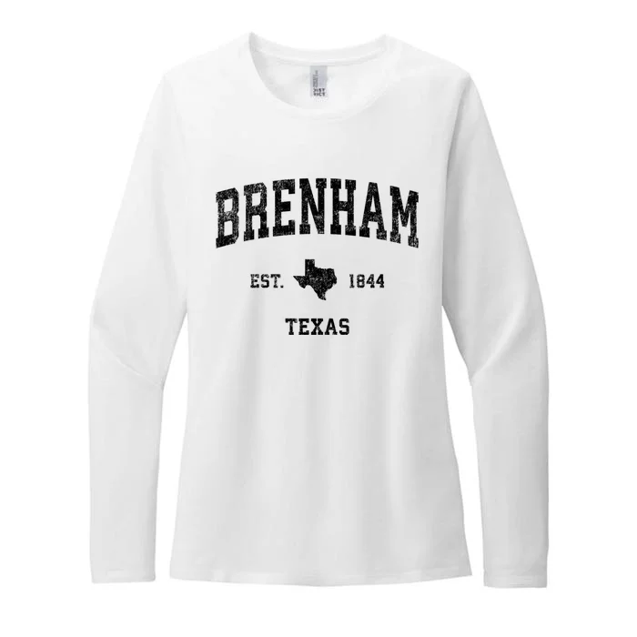 Brenham Est 1844 Texas Tx Vintage Established Athletic Sports Design Womens CVC Long Sleeve Shirt