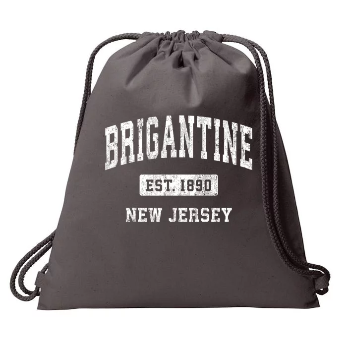 Brigantine Est 1890 New Jersey Nj Vintage Established Athletic Sports Design Drawstring Bag