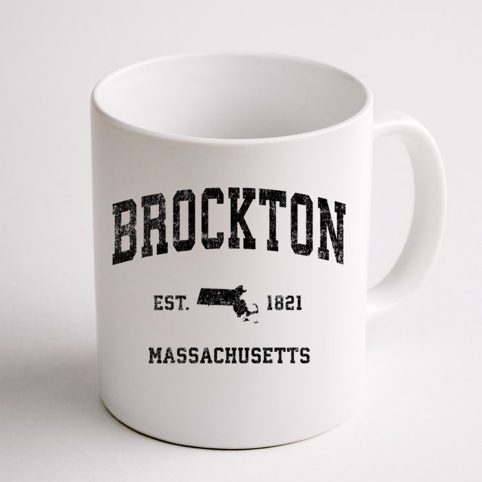 Brockton Est 1821 Massachusetts Ma Vintage Established Athletic Sports Design Front & Back Coffee Mug