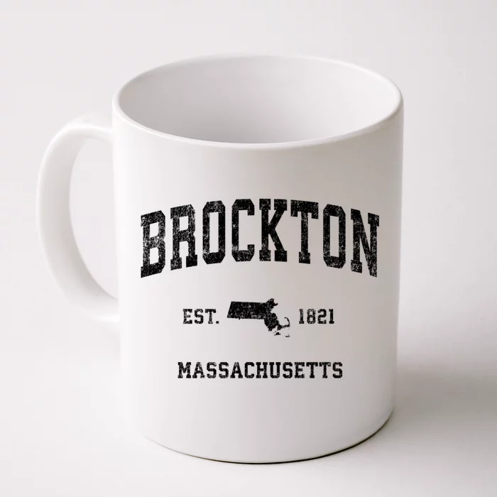 Brockton Est 1821 Massachusetts Ma Vintage Established Athletic Sports Design Front & Back Coffee Mug