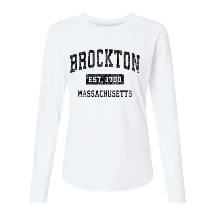 Brockton Est 1700 Massachusetts Ma Vintage Established Sports Design Womens Cotton Relaxed Long Sleeve T-Shirt