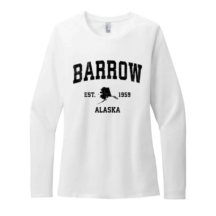 Barrow Est 1959 Alaska Ak Vintage Sports Design Womens CVC Long Sleeve Shirt