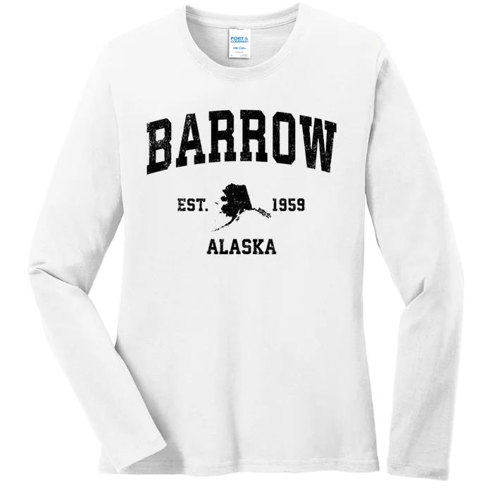 Barrow Est 1959 Alaska Ak Vintage Sports Design Ladies Long Sleeve Shirt