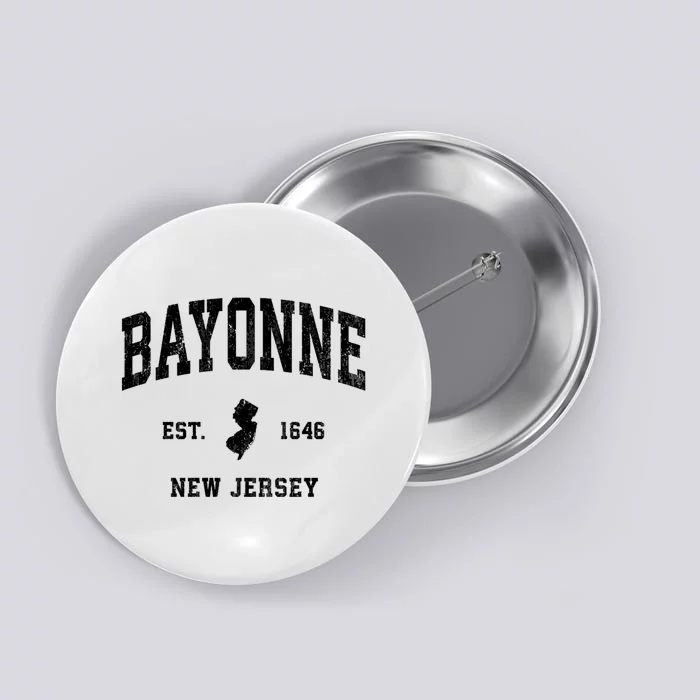 Bayonne Est 1646 New Jersey Nj Vintage Athletic Sports Design Button