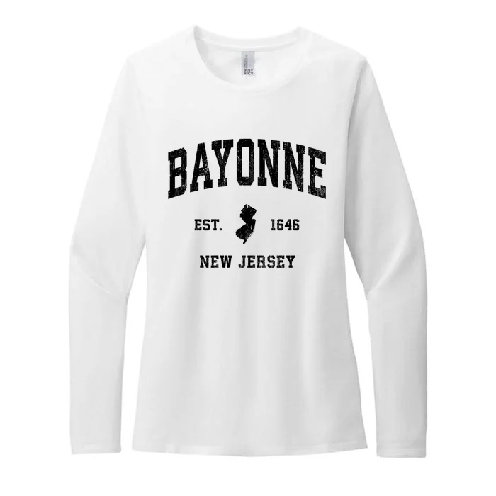 Bayonne Est 1646 New Jersey Nj Vintage Athletic Sports Design Womens CVC Long Sleeve Shirt