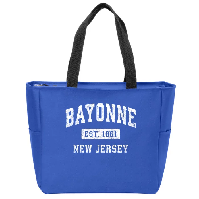 Bayonne Est 1861 New Jersey Nj Vintage Established Sports Design Zip Tote Bag